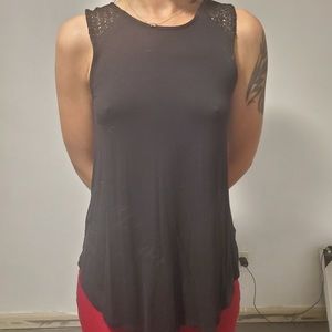 Lace shoulder tank